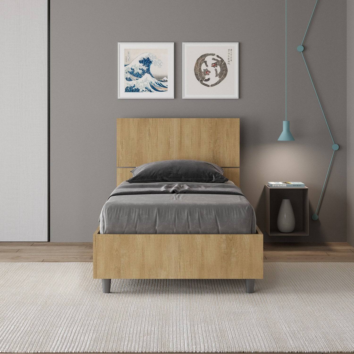 Letto Singolo 80x190 Demas con Rete Contenitore e Stile Minimalista