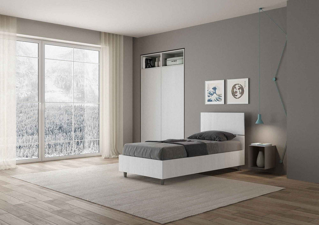 Letto Singolo 80x190 Demas con Rete Contenitore e Stile Minimalista