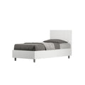 Letto singolo senza rete, con rete e contenitore 80x200 testata dritta Demas
