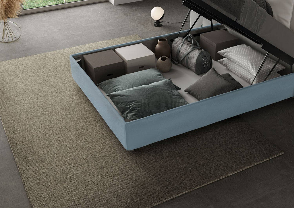 Letto singolo contenitore imbottito 100x210 microfibra Appia