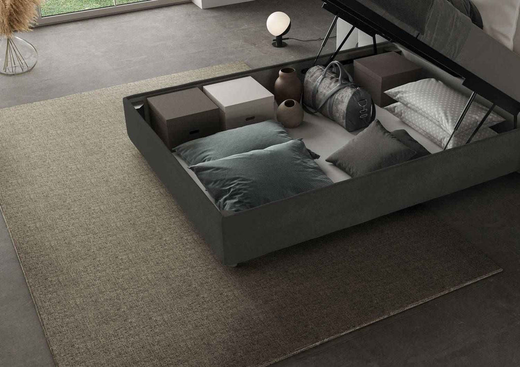 Letto singolo contenitore imbottito 100x200 microfibra Appia