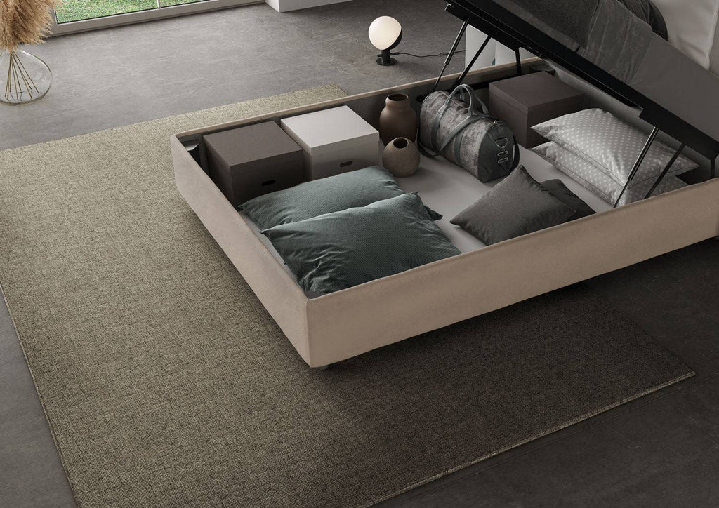 Letto singolo contenitore imbottito 100x210 microfibra Appia