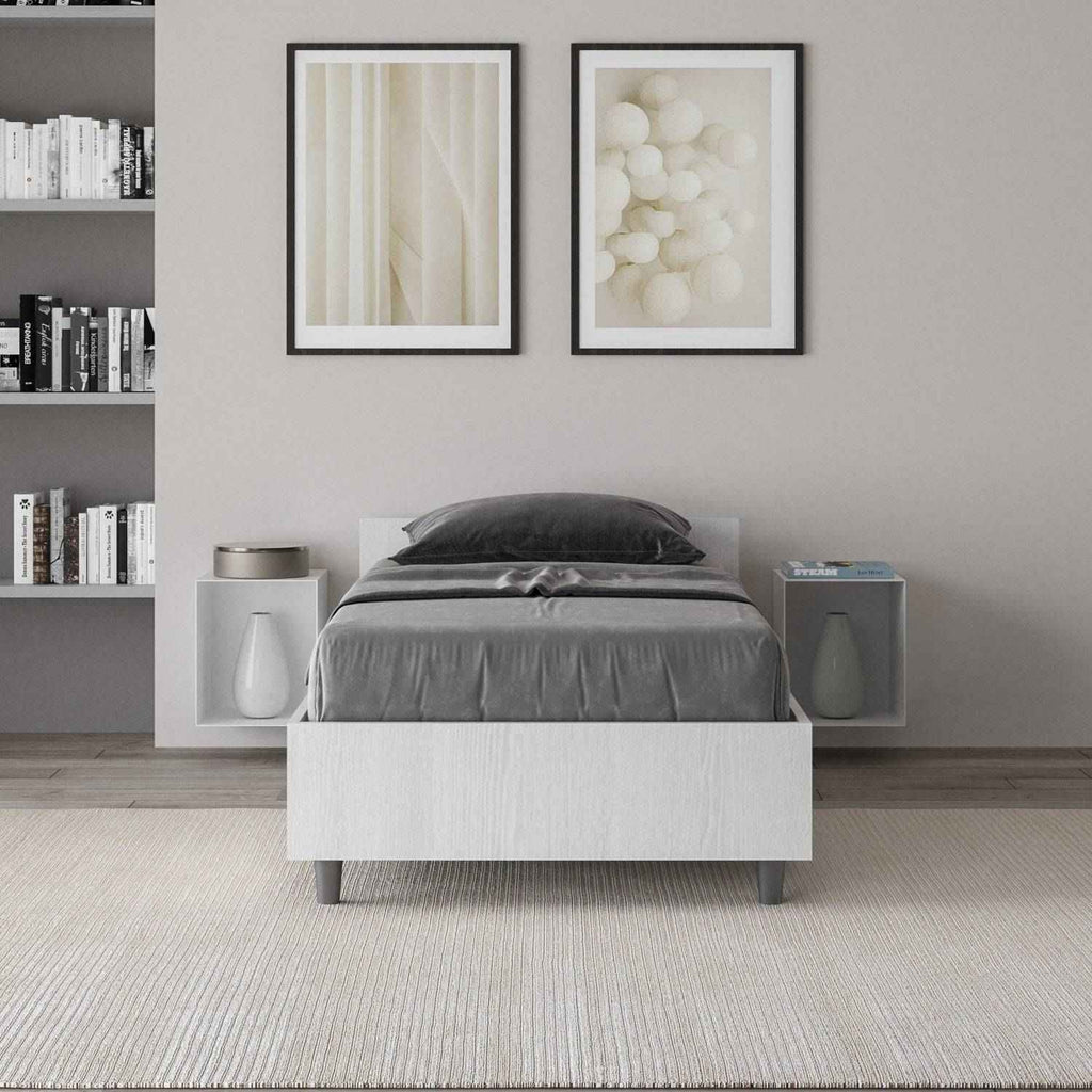 Letto singolo senza rete, con rete e contenitore 80x200 Nuamo