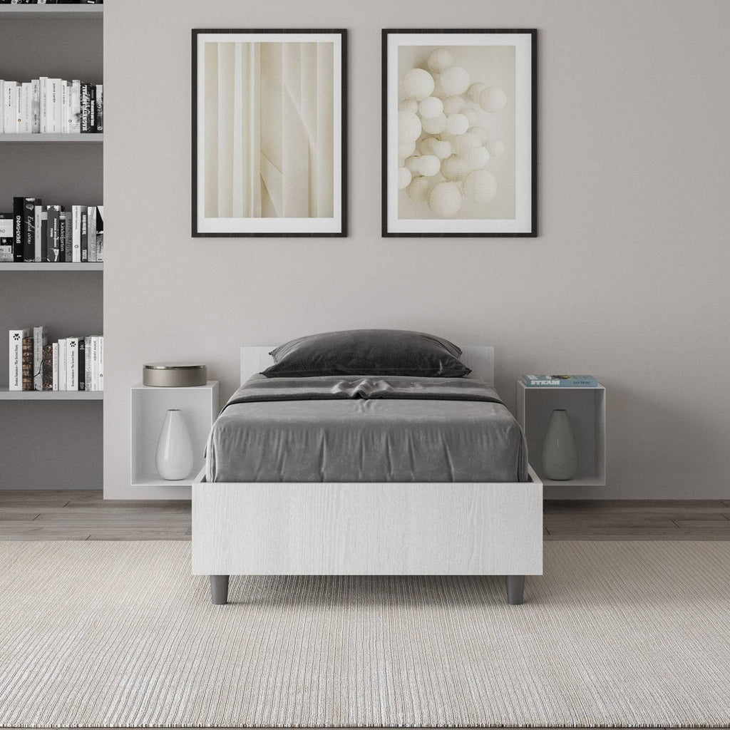 Letto Singolo 80x190 Nuamo con Rete Contenitore e Design Essenziale
