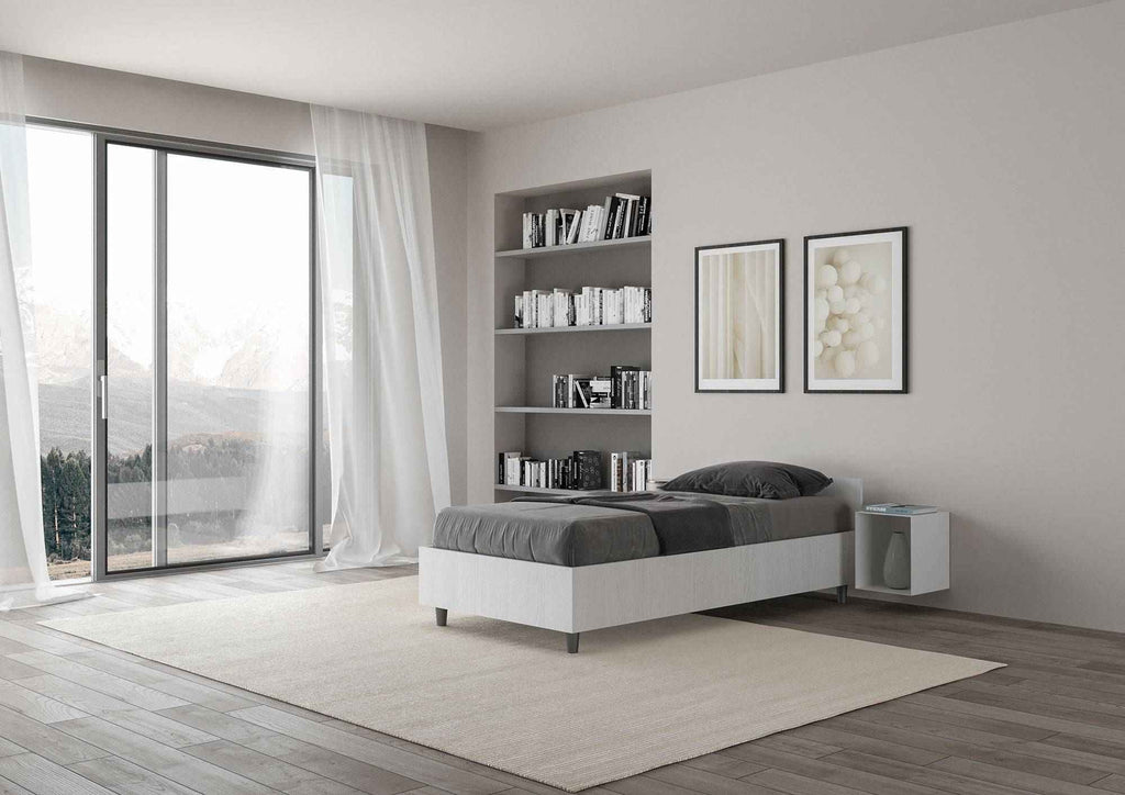 Letto singolo senza rete, con rete e contenitore 80x200 Nuamo