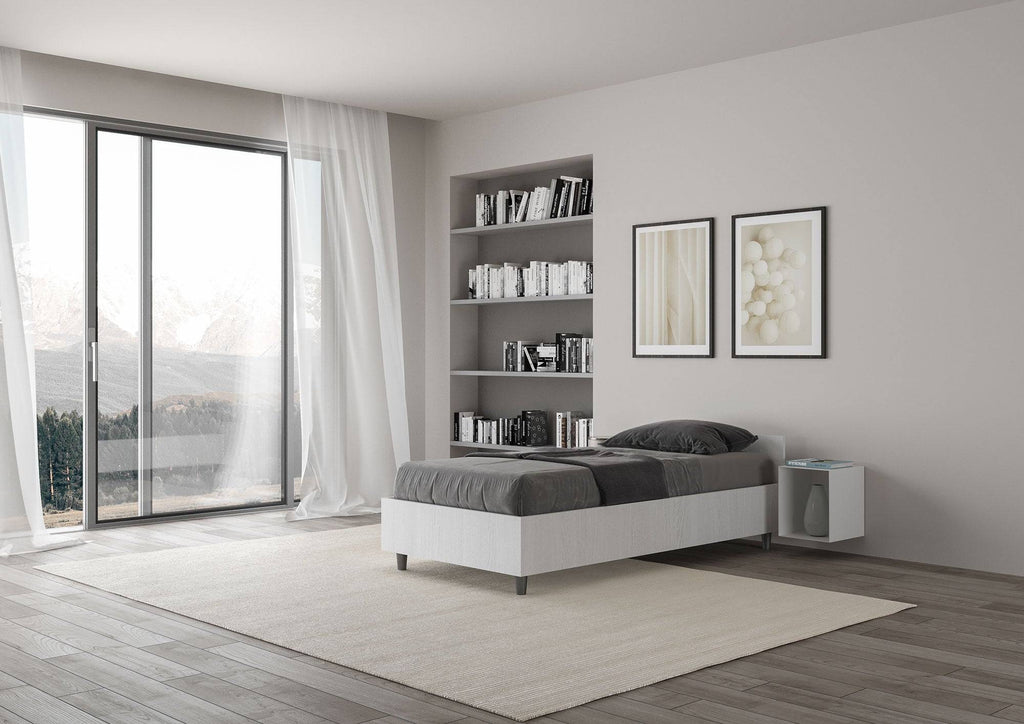 Letto Singolo 80x190 Nuamo con Rete Contenitore e Design Essenziale