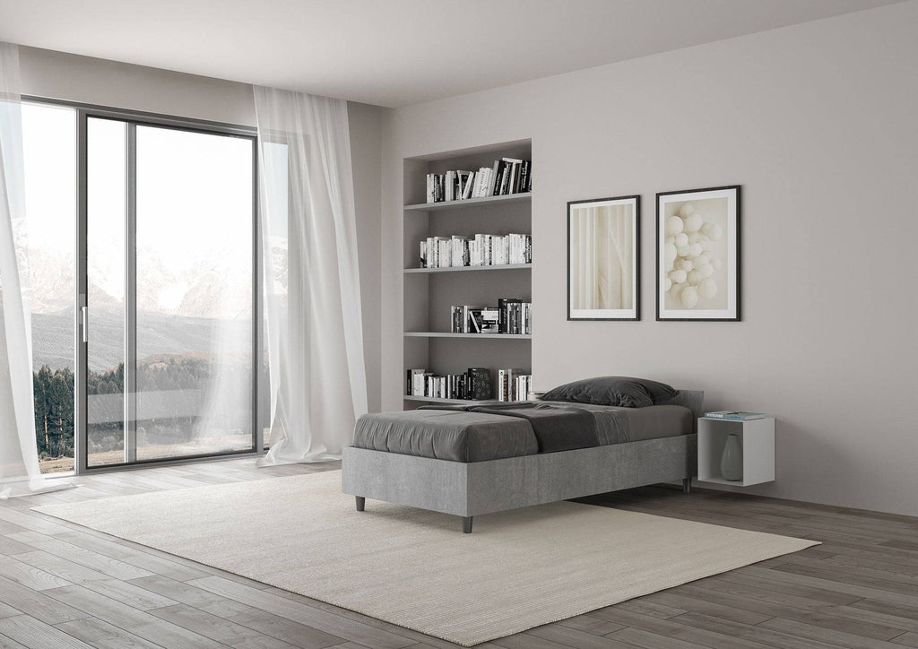 Letto Singolo 80x190 Nuamo con Rete Contenitore e Design Essenziale
