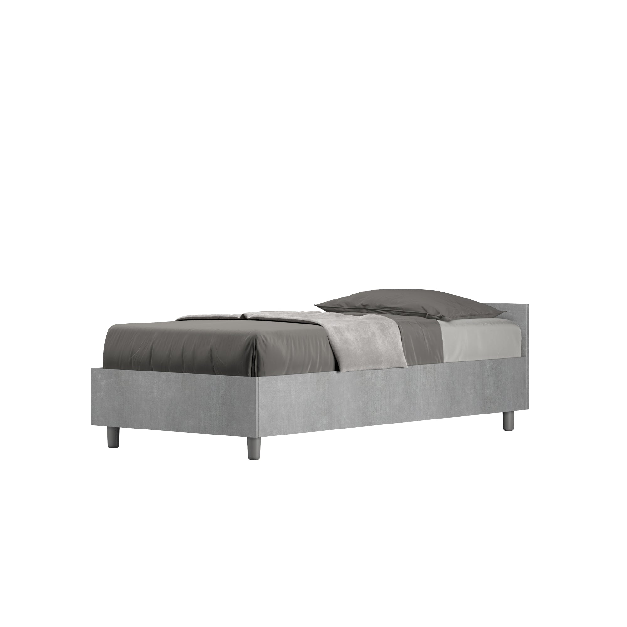 Letto singolo senza rete, con rete e contenitore 80x200 Nuamo