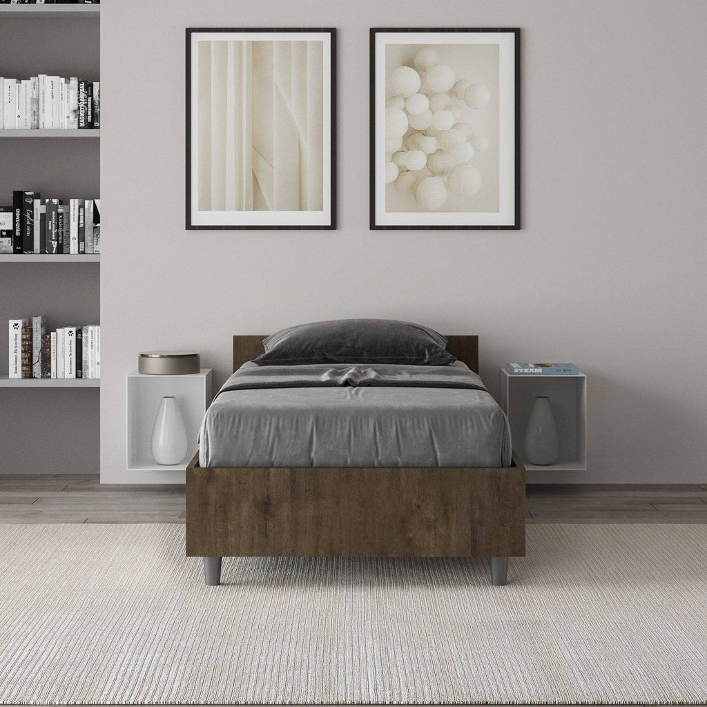 Letto Singolo 80x190 Nuamo con Rete Contenitore e Design Essenziale