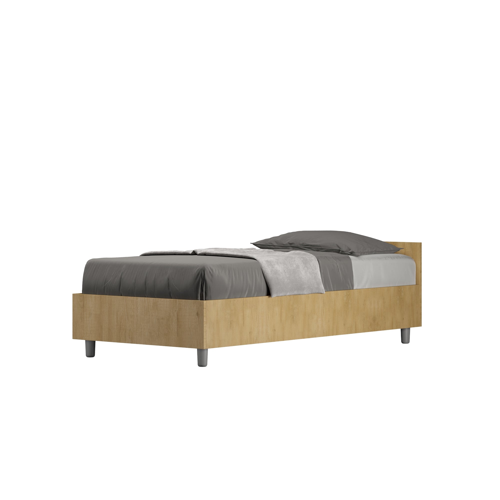 Letto Singolo 80x190 Nuamo con Rete Contenitore e Design Essenziale
