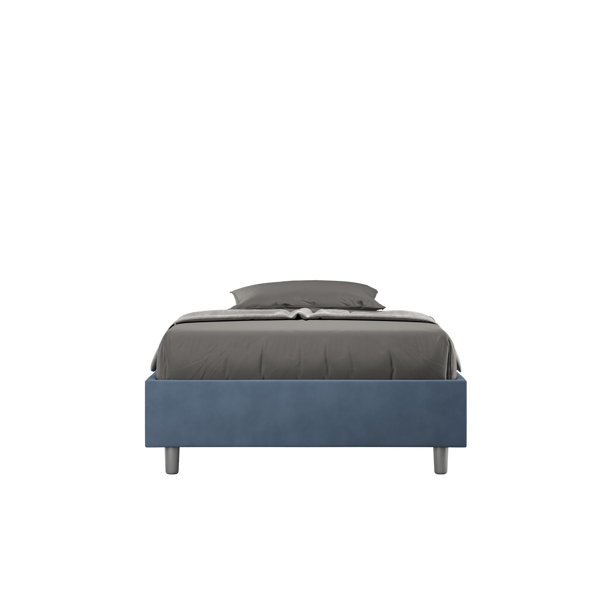 Letto singolo contenitore imbottito 100x190 microfibra Azelia