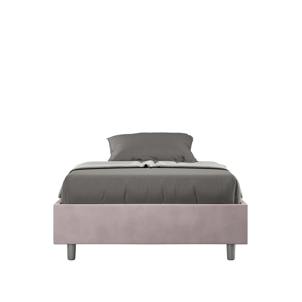 Letto singolo contenitore imbottito 100x190 microfibra Azelia