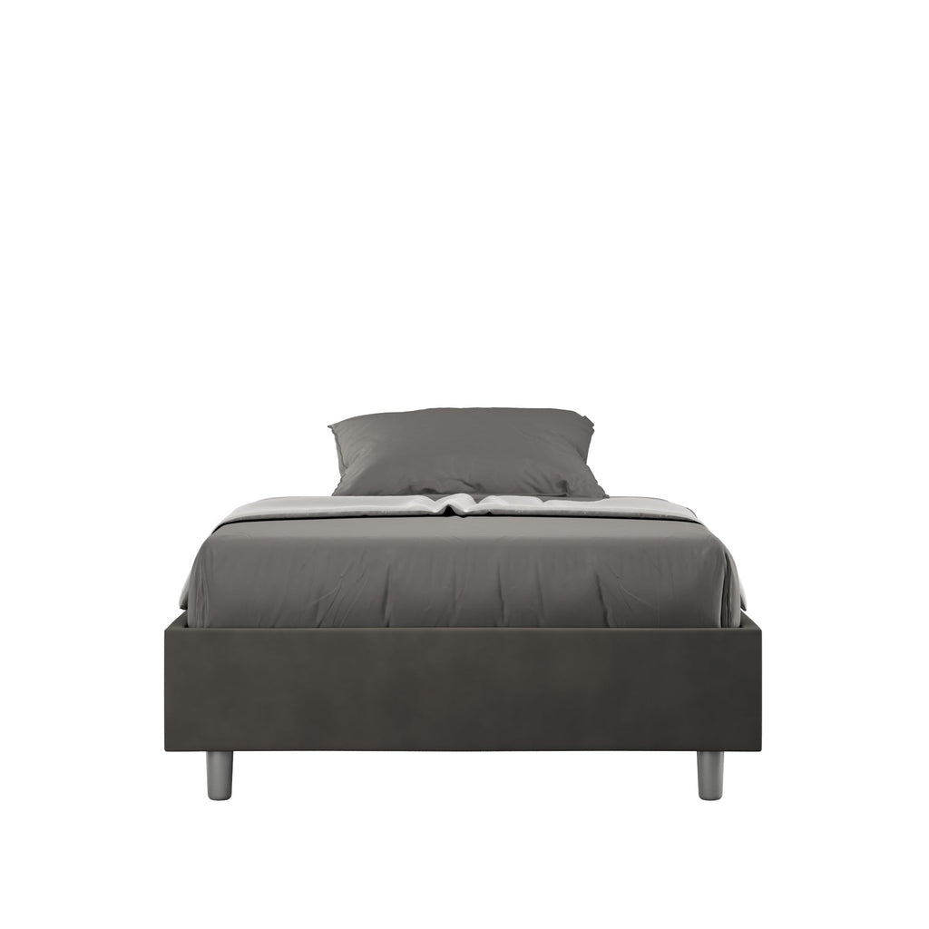 Letto singolo contenitore imbottito 100x210 microfibra Azelia