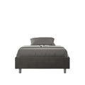 Letto singolo contenitore imbottito 100x210 microfibra Azelia