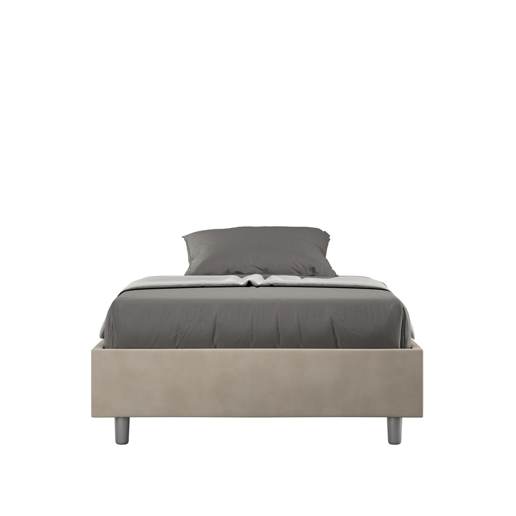Letto singolo contenitore imbottito 100x190 microfibra Azelia