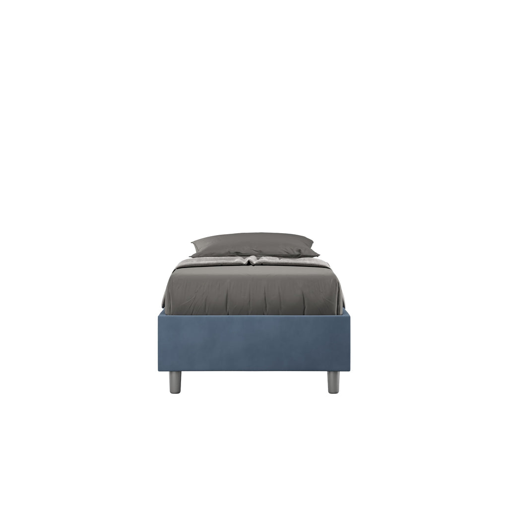 Letto singolo contenitore imbottito 90x210 microfibra Azelia