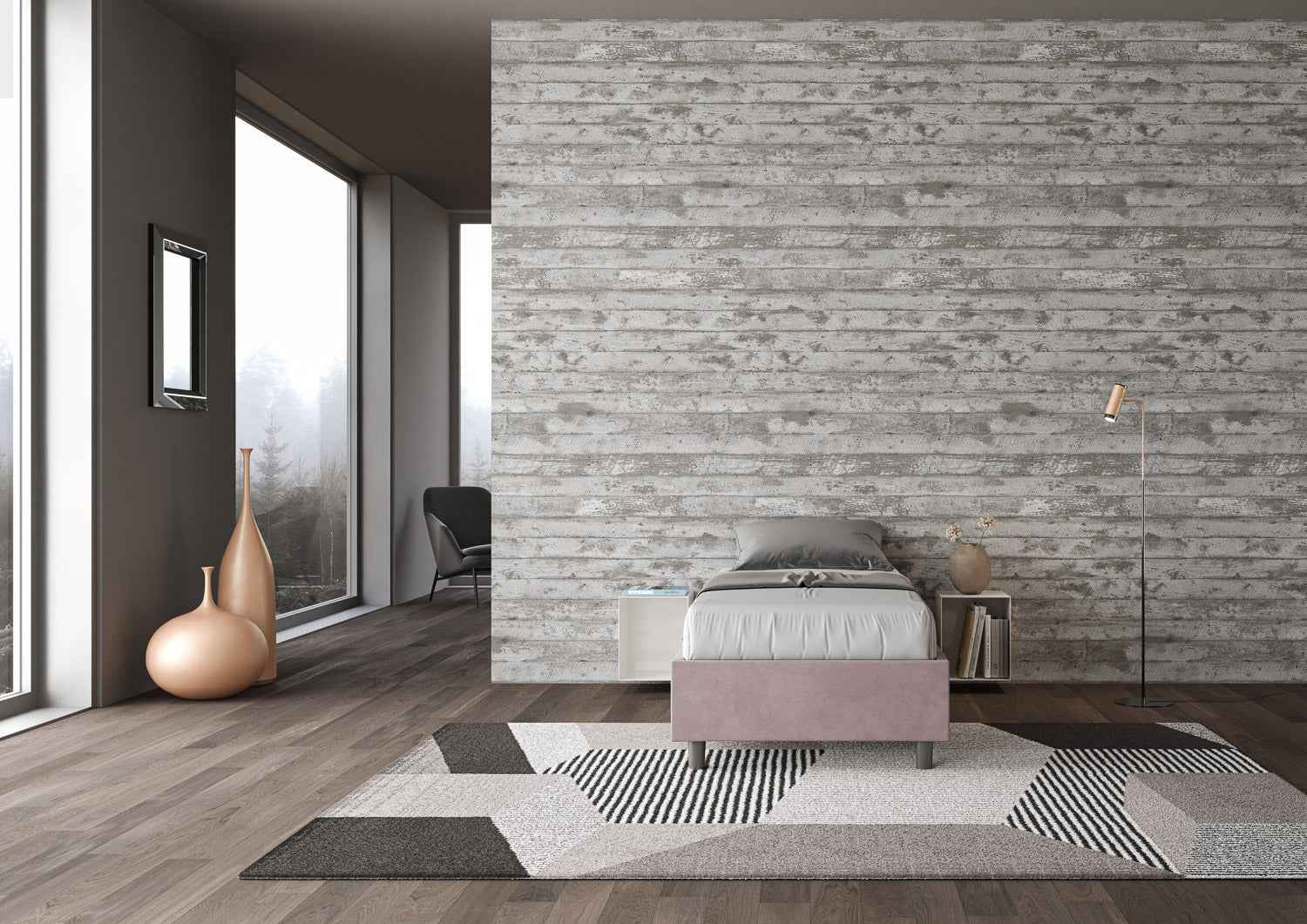 Letto singolo 80x200 imbottito senza testiera, con rete o contenitore