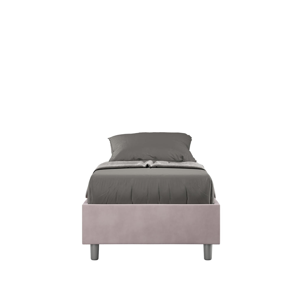 Letto singolo contenitore imbottito 90x210 microfibra Azelia