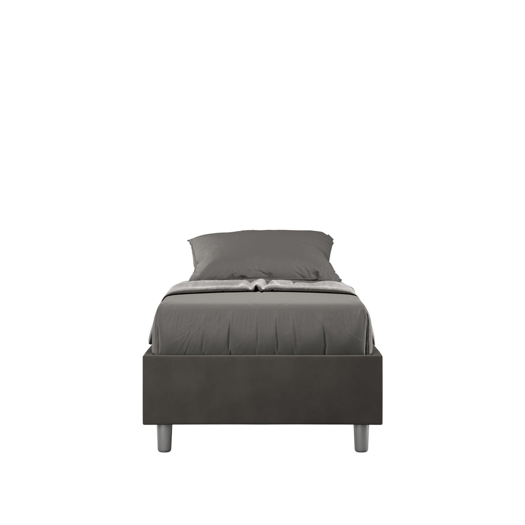 Letto singolo 80x200 imbottito senza testiera, con rete o contenitore