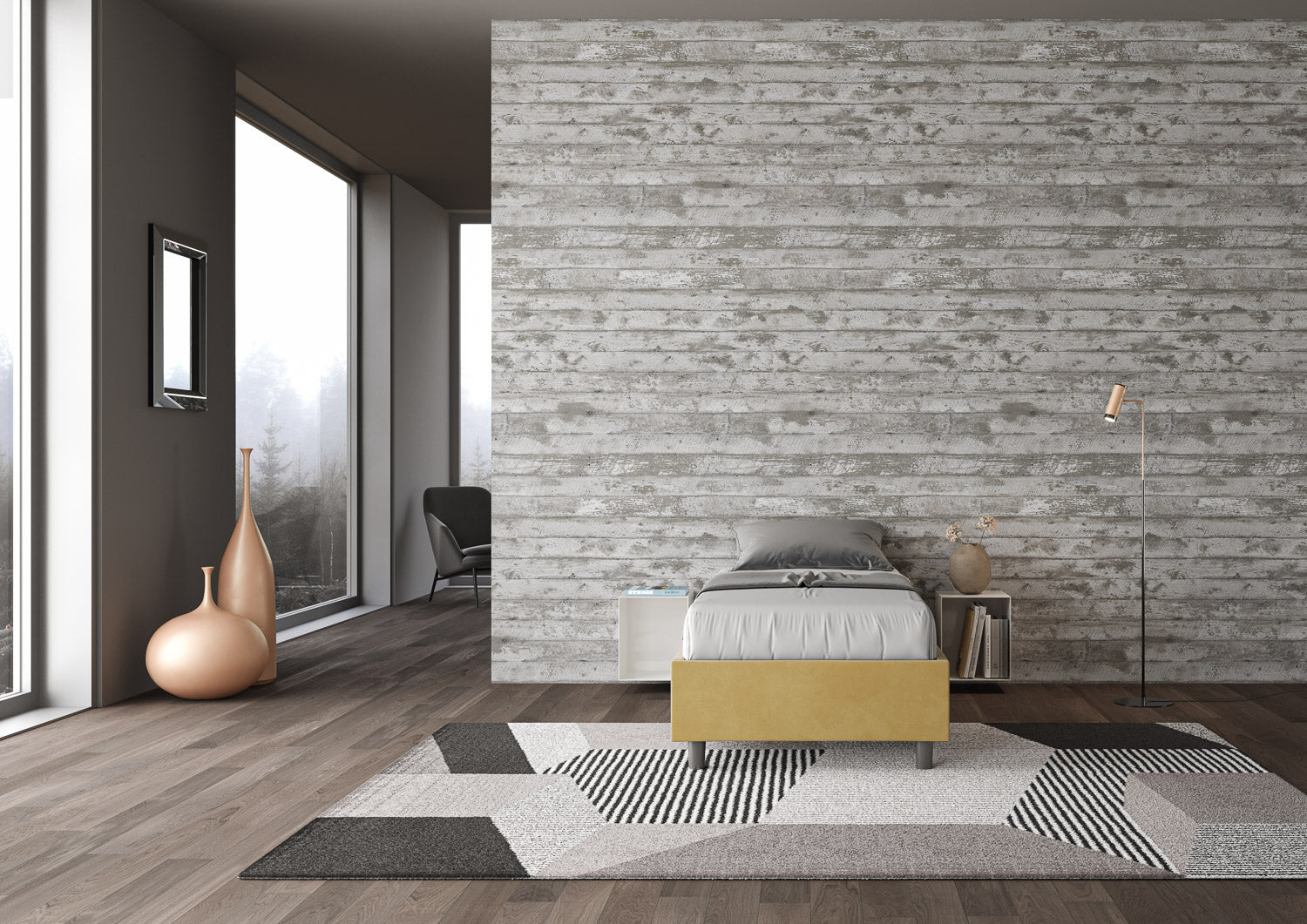 Letto singolo contenitore imbottito 90x210 microfibra Azelia