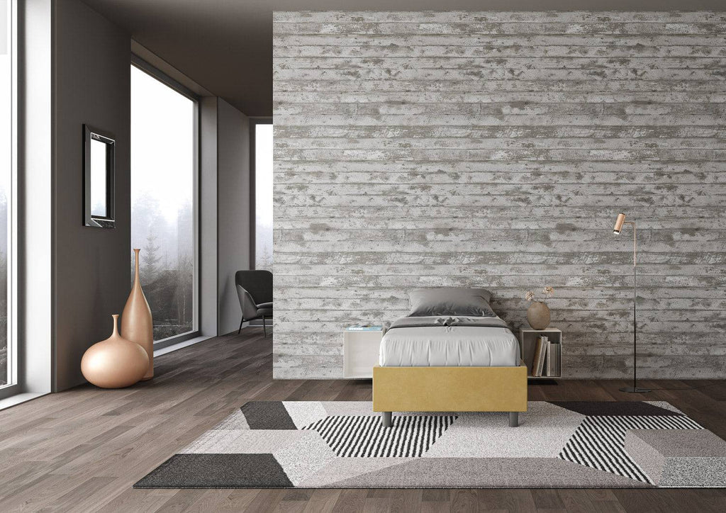 Letto singolo contenitore imbottito 90x200 microfibra Azelia