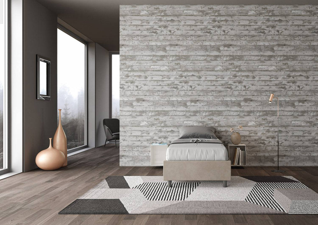Letto singolo contenitore imbottito 90x200 microfibra Azelia