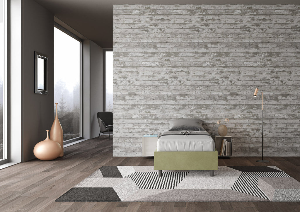 Letto singolo contenitore imbottito 90x210 microfibra Azelia