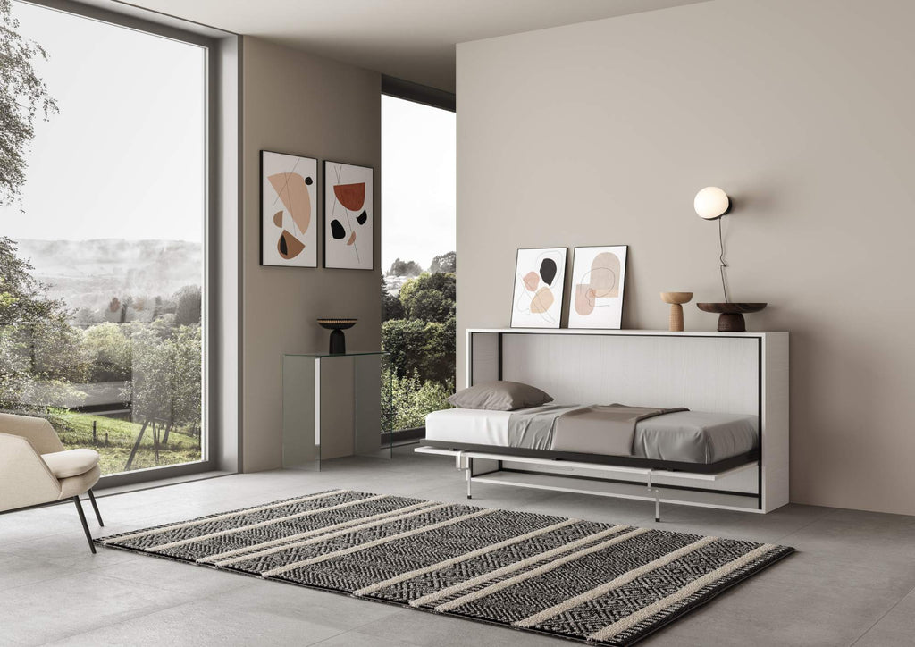 Letto a scomparsa singolo orizzontale Kando con materasso