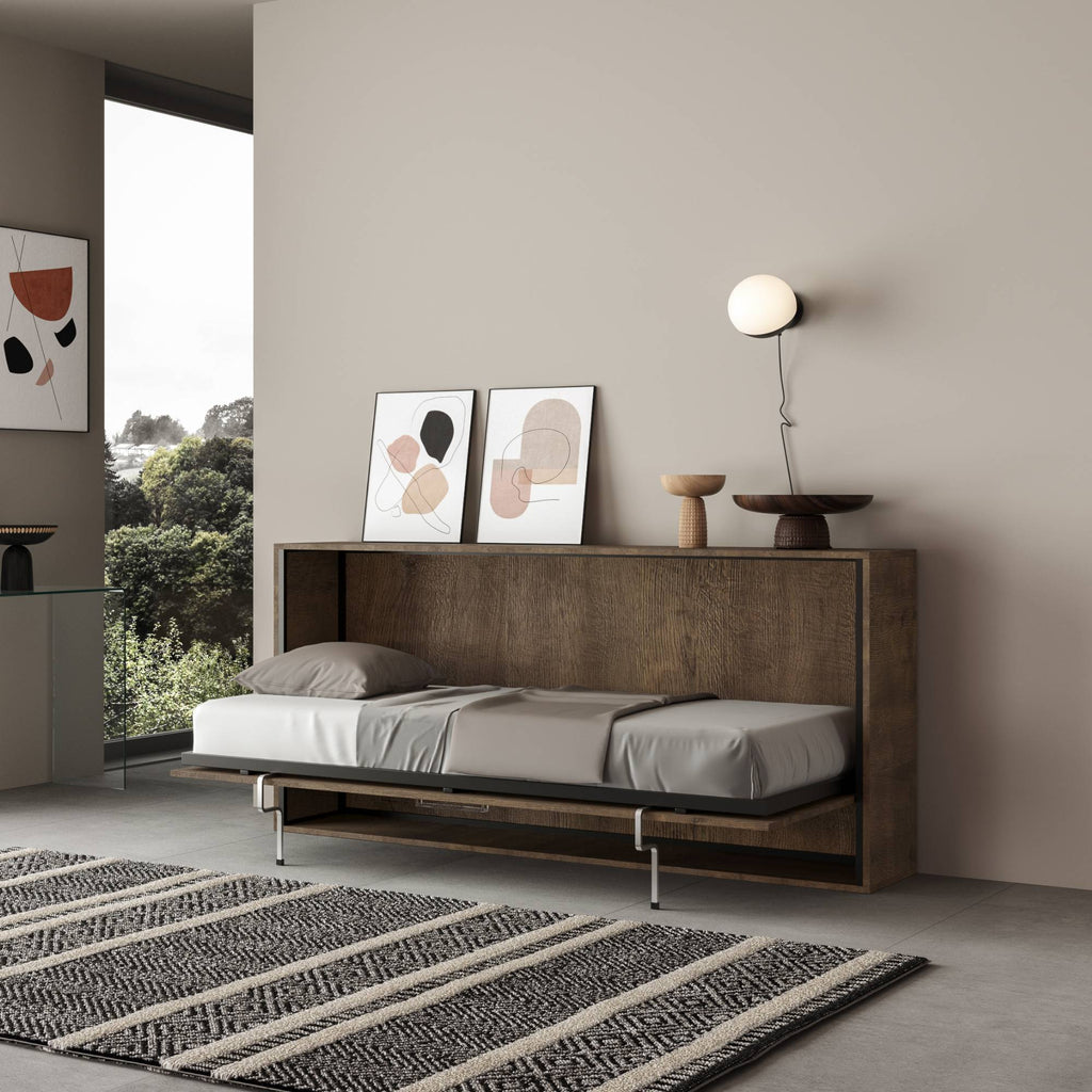 Letto a scomparsa singolo orizzontale Kando con materasso