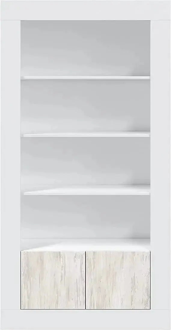 libreria 2 ante bianco anticato