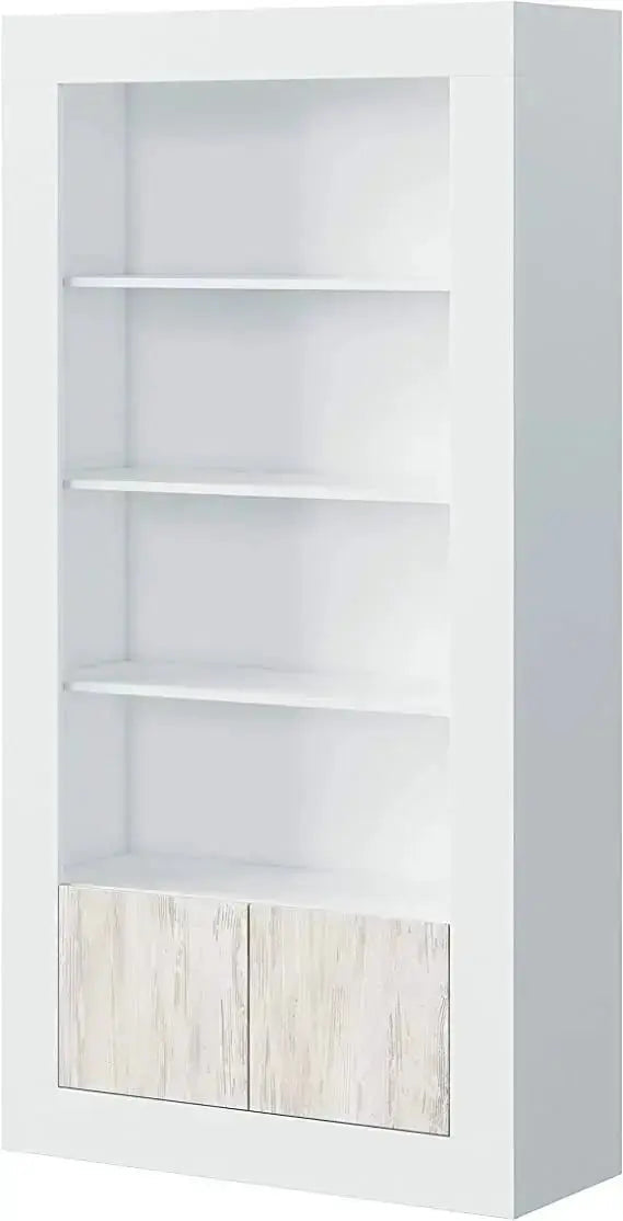 libreria 2 ante bianco anticato
