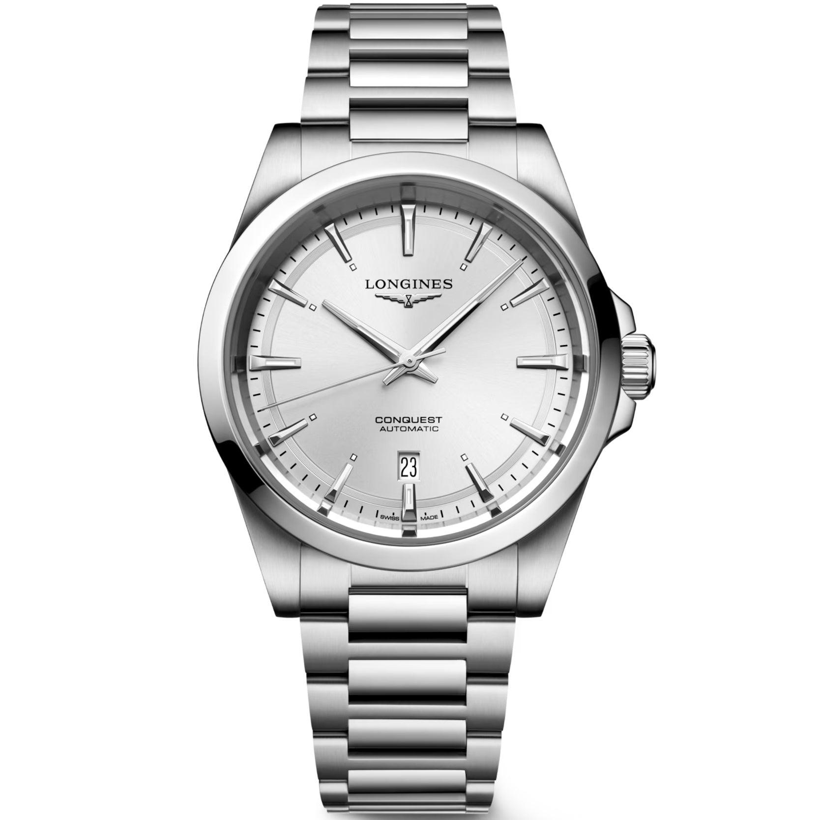 Longines orologio Conquest 2023 41mm argento acciaio automatico L3.830.4.72.6
