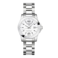 Longines orologio Conquest 29,5mm bianco mat acciaio quarzo L3.376.4.16.6