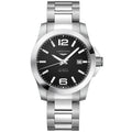 Longines orologio Conquest 41mm nero acciaio uomo automatico L3.777.4.58.6