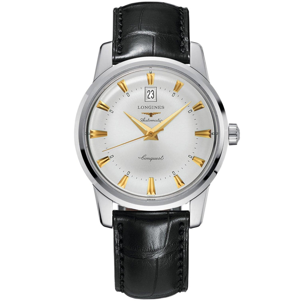 Longines orologio Conquest Heritage 40mm argento automatico acciaio L1.645.4.75.4