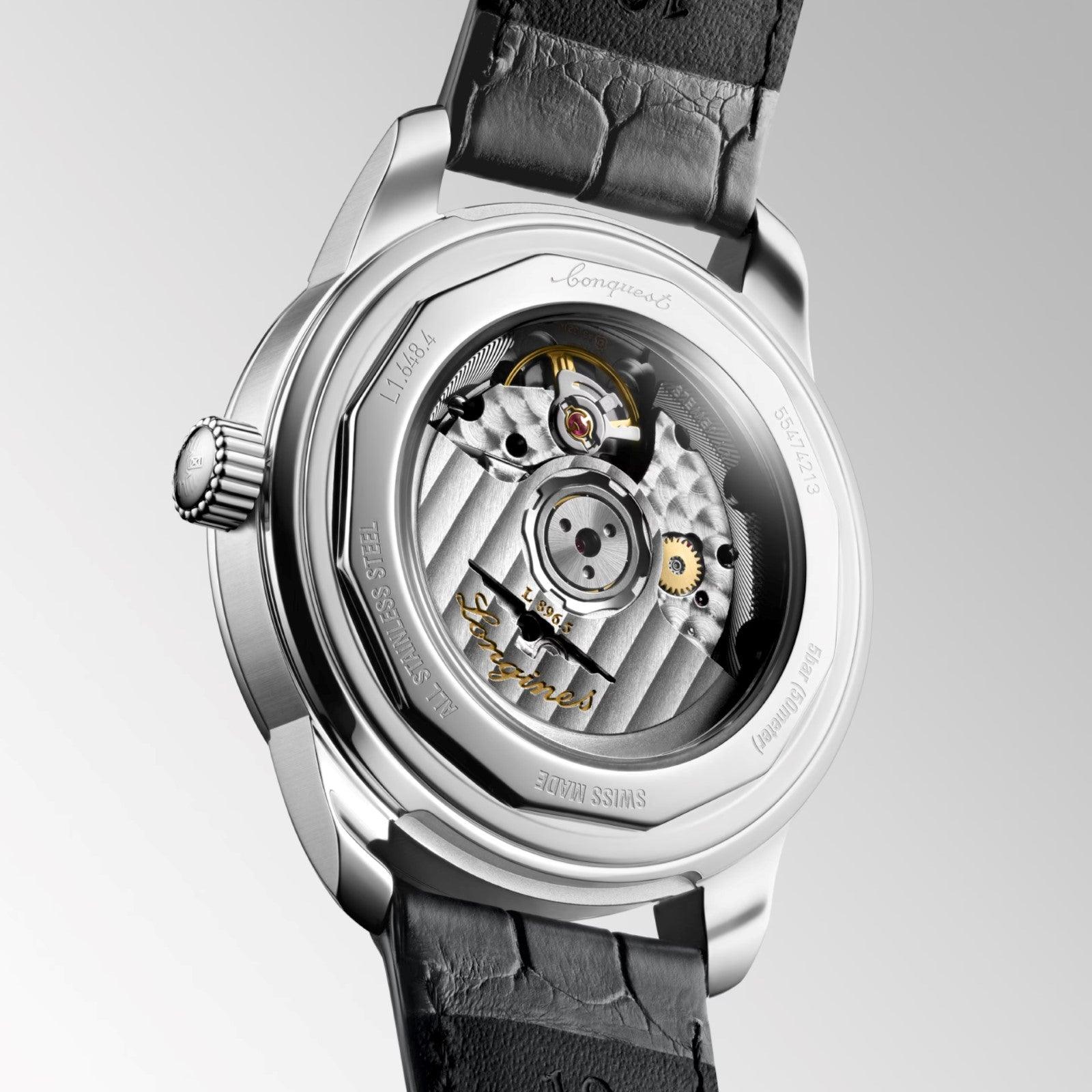 Longines orologio Conquest Heritage Central Power Reserve 38mm antracite automatico acciaio L1.648.4.62.2