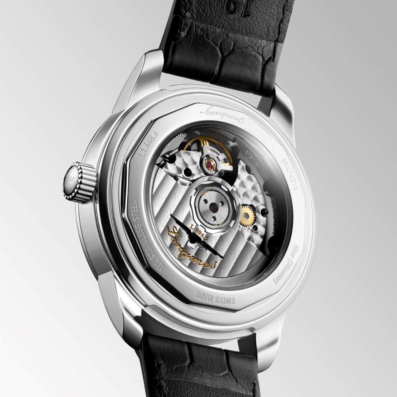 Longines orologio Conquest Heritage Central Power Reserve 38mm nero automatico acciaio L1.648.4.52.2