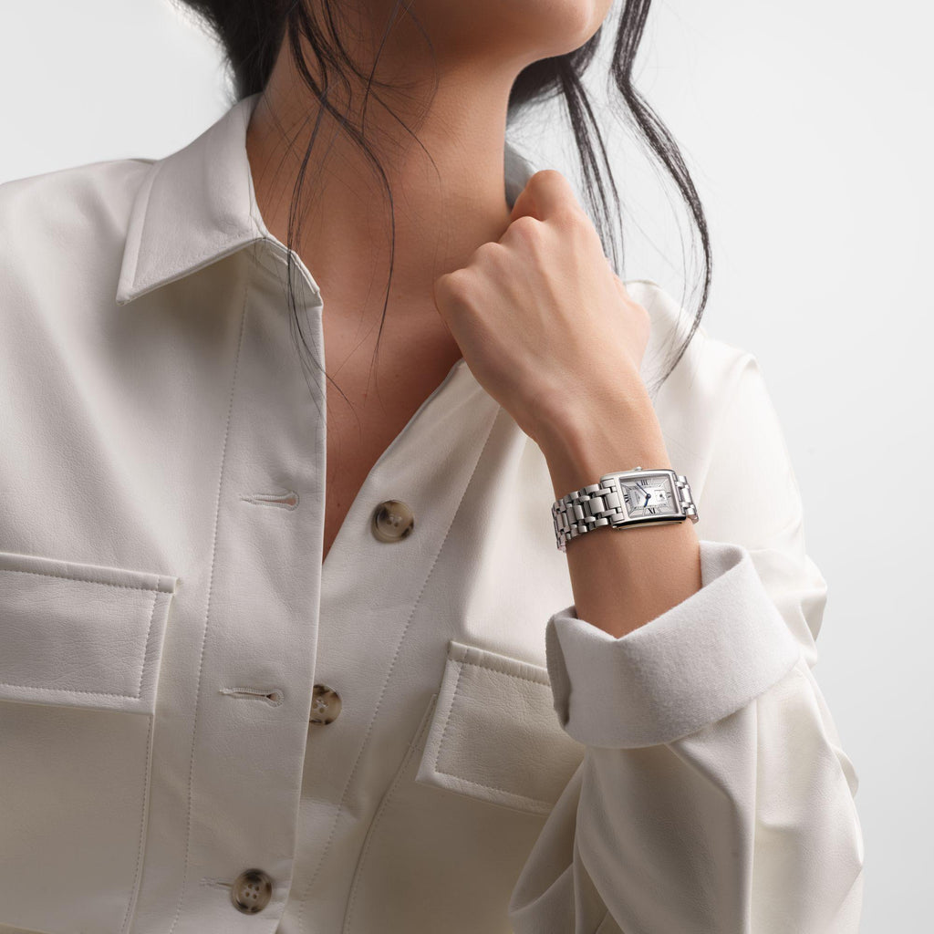 Longines orologio DolceVita 23,3x37mm bianco quarzo acciaio L5.512.4.75.6