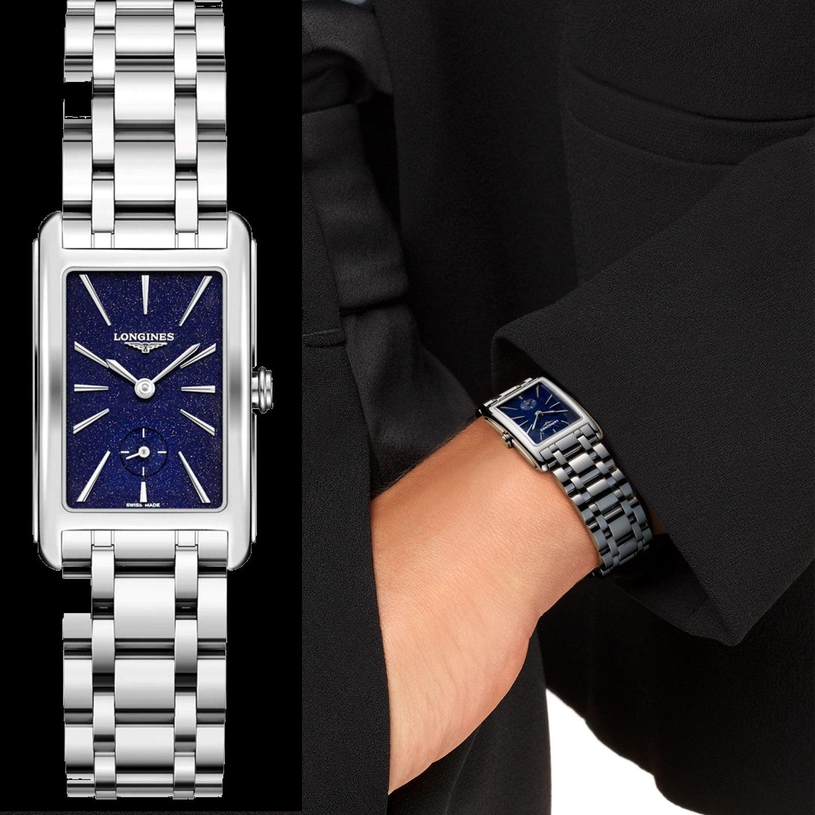 Longines orologio DolceVita 23,3x37mm blu quarzo acciaio L5.512.4.93.6