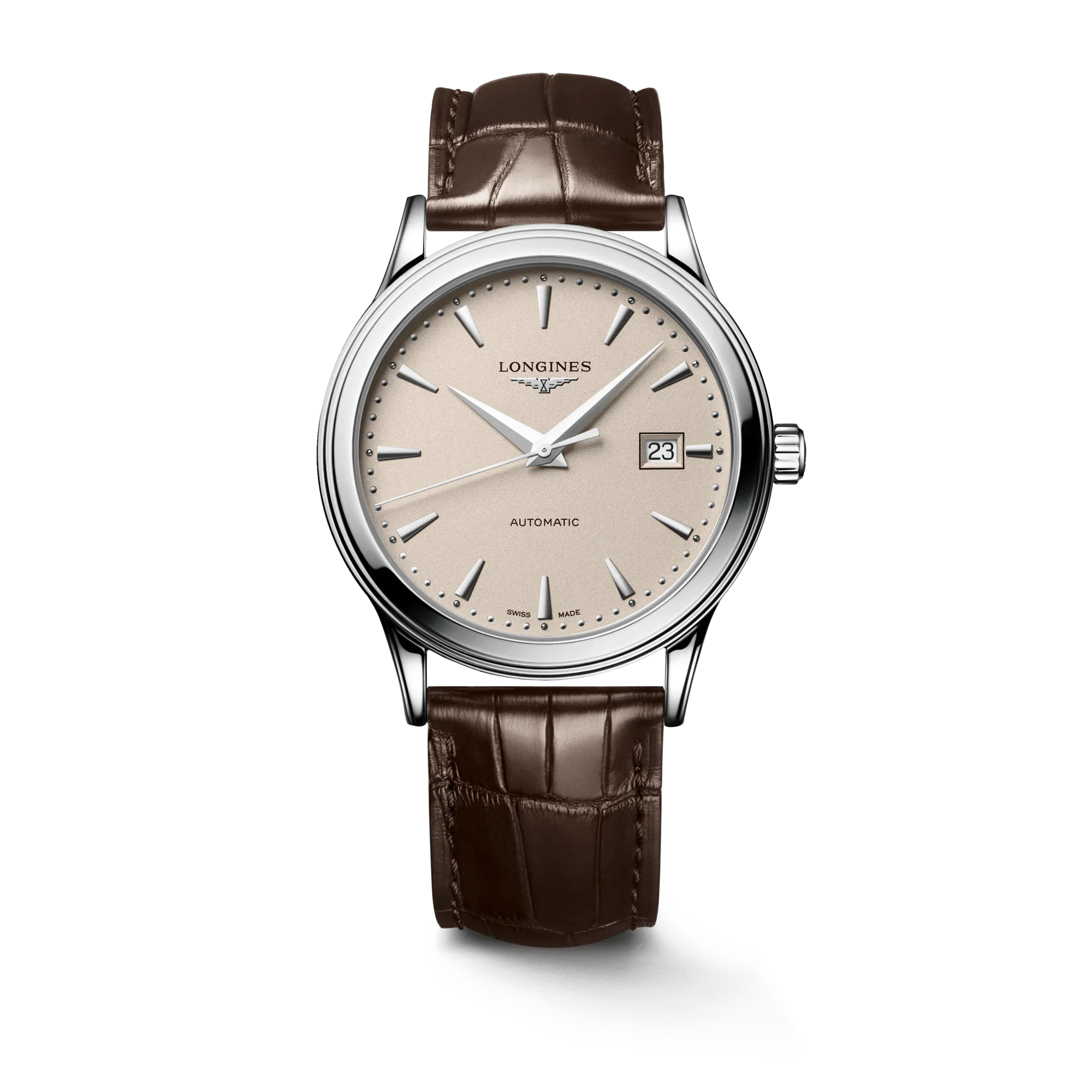 Longines orologio Flagship 40mm beige automatico acciaio L4.984.4.79.2