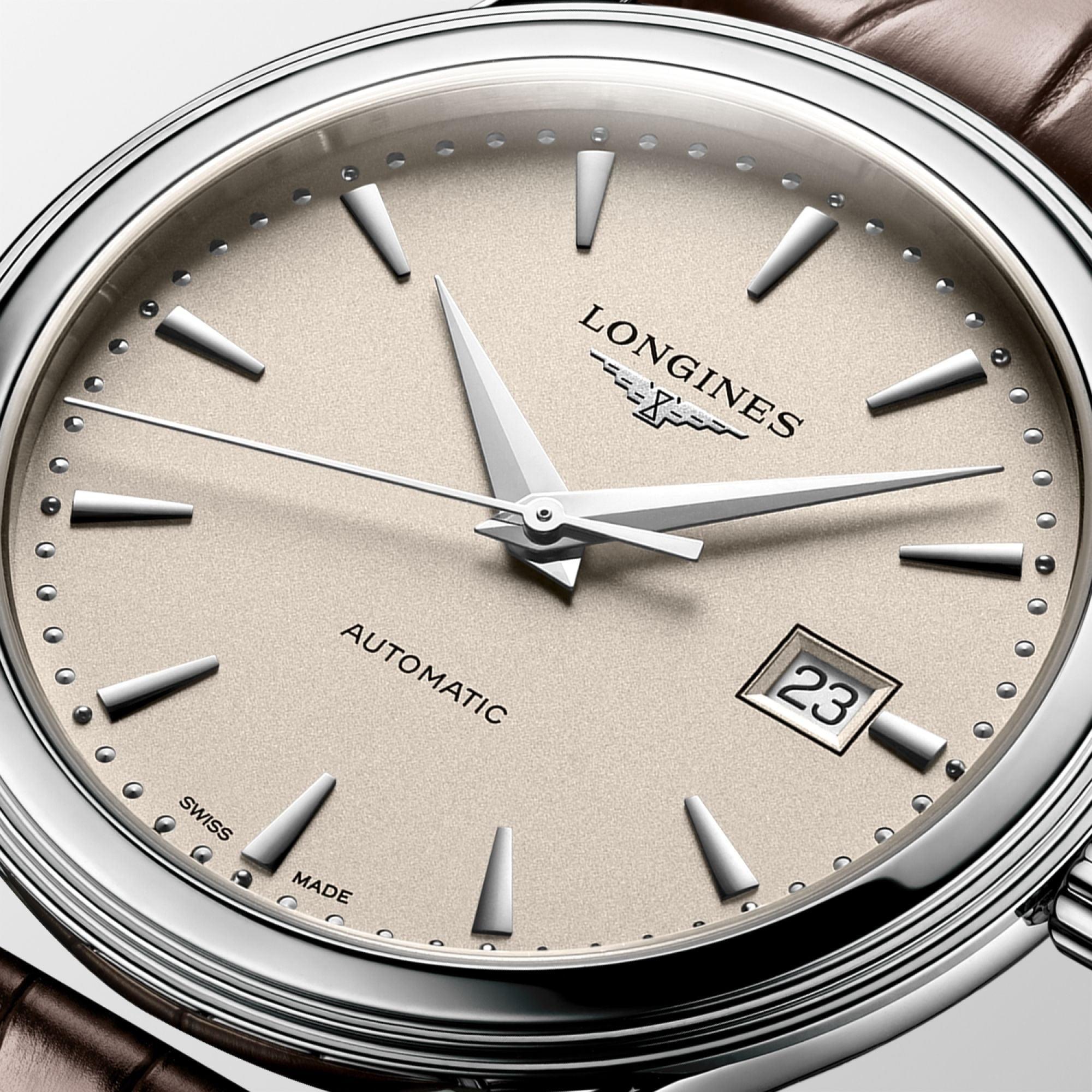 Longines orologio Flagship 40mm beige automatico acciaio L4.984.4.79.2