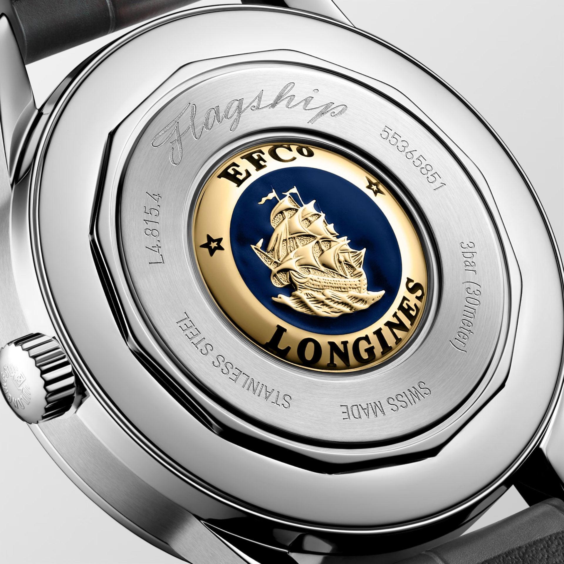 Longines orologio Flagship Heritage Moonphase 38,5 mm argento automatico acciaio L4.815.4.72.2