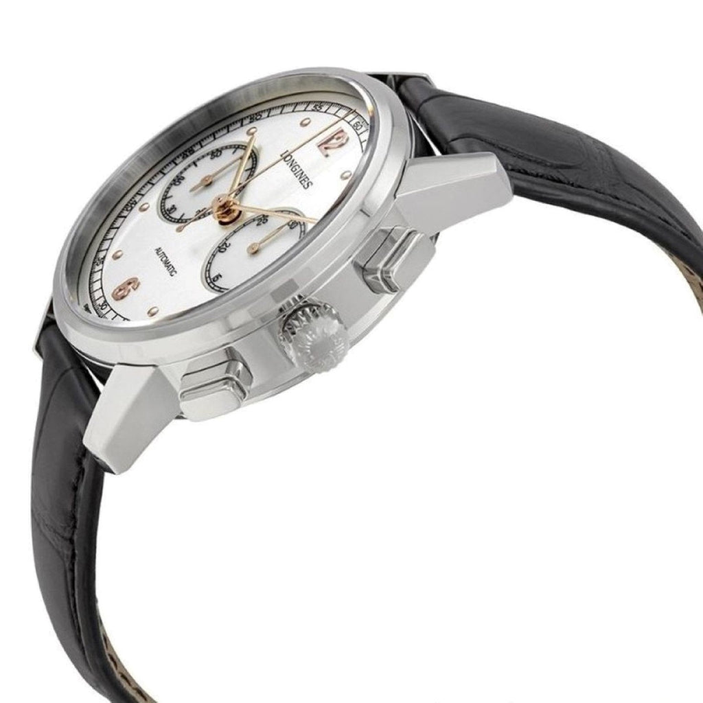 Longines orologio Heritage Chronograph 1940 argento automatico acciaio L2.814.4.76.0