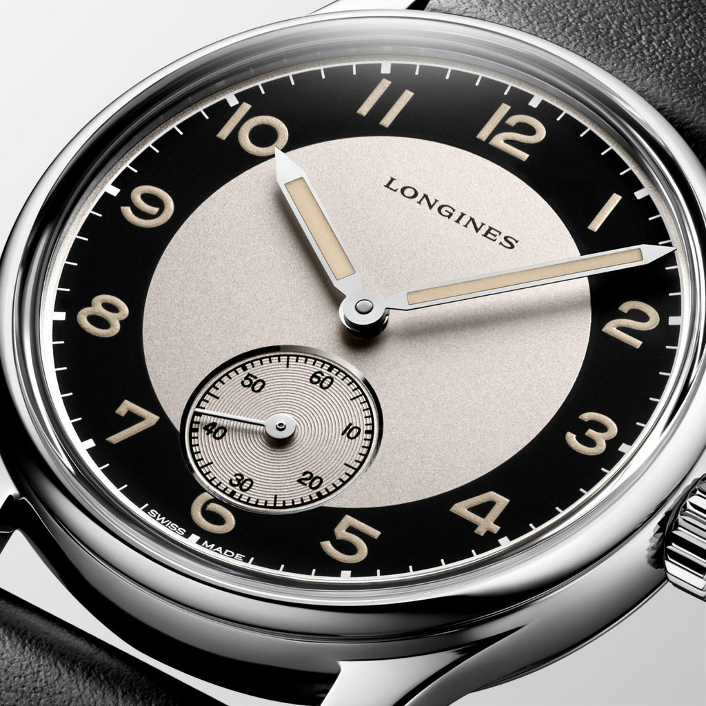 Longines orologio Heritage Classic Tuxedo 38,5mm nero automatico acciaio L2.330.4.93.0