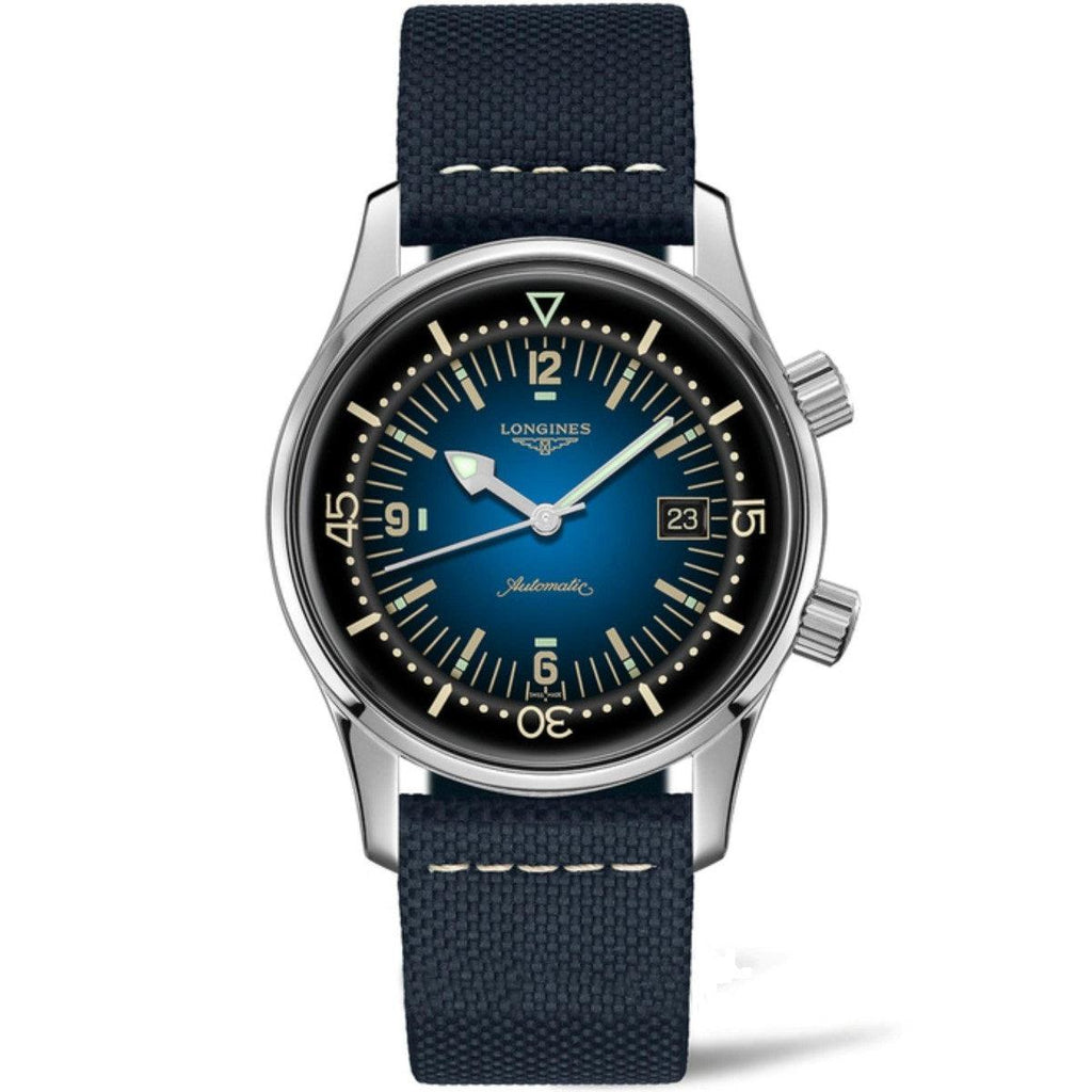 Longines orologio Heritage Legend Diver Blu Watch 42mm blu automatico acciaio L3.774.4.90.2