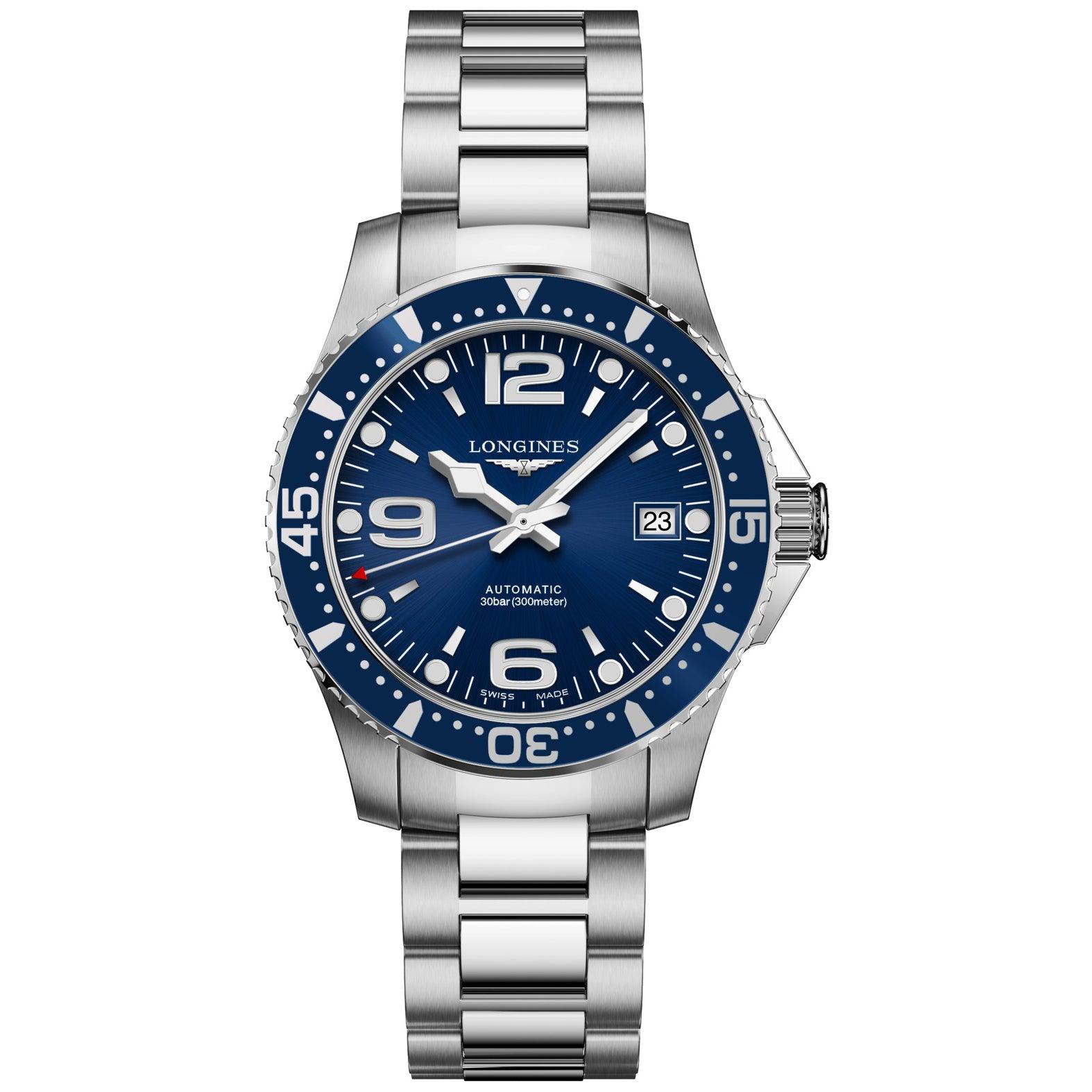 Longines orologio HydroConquest 39mm blu acciaio uomo automatico L3.741.4.96.6