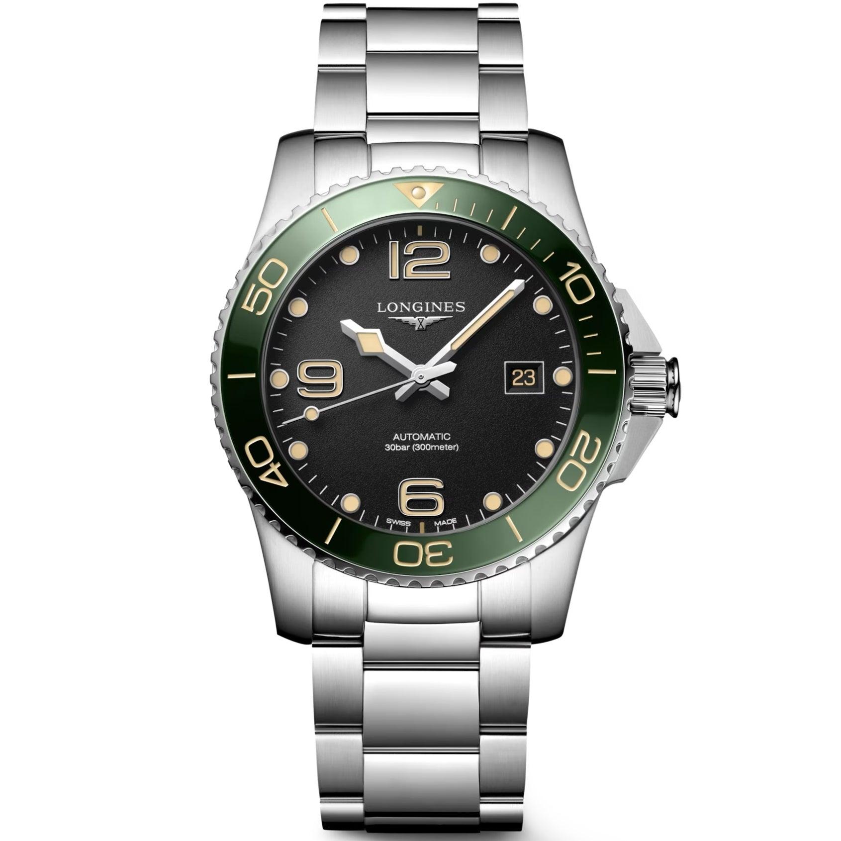 Longines orologio Hydroconquest 41mm nero automatico acciaio L3.781.4.05.6