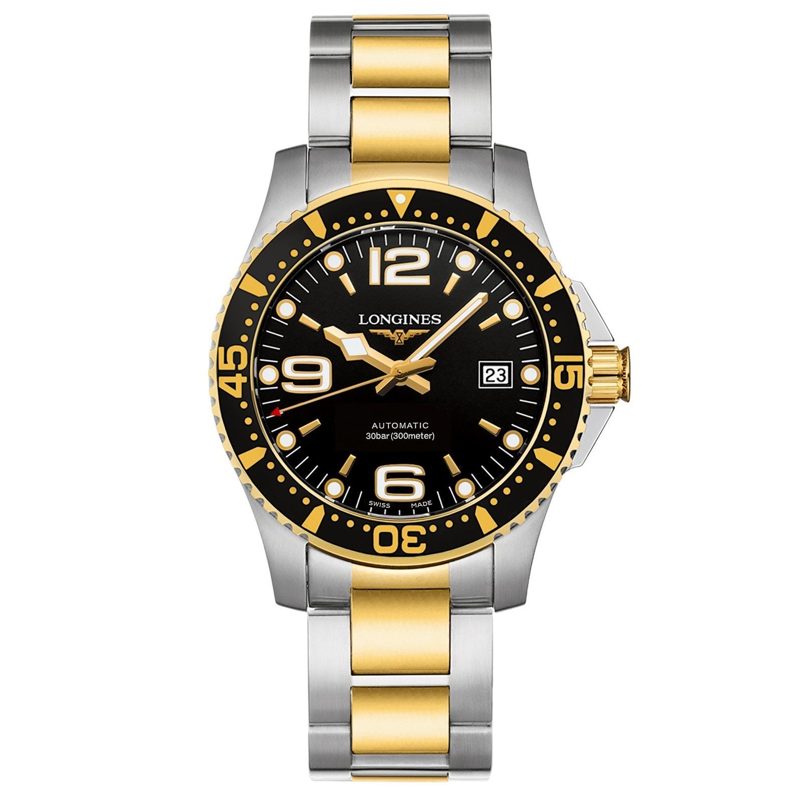 Longines orologio Hydroconquest  nero automatico acciaio finiture PVD oro giallo L3.742.3.56.7