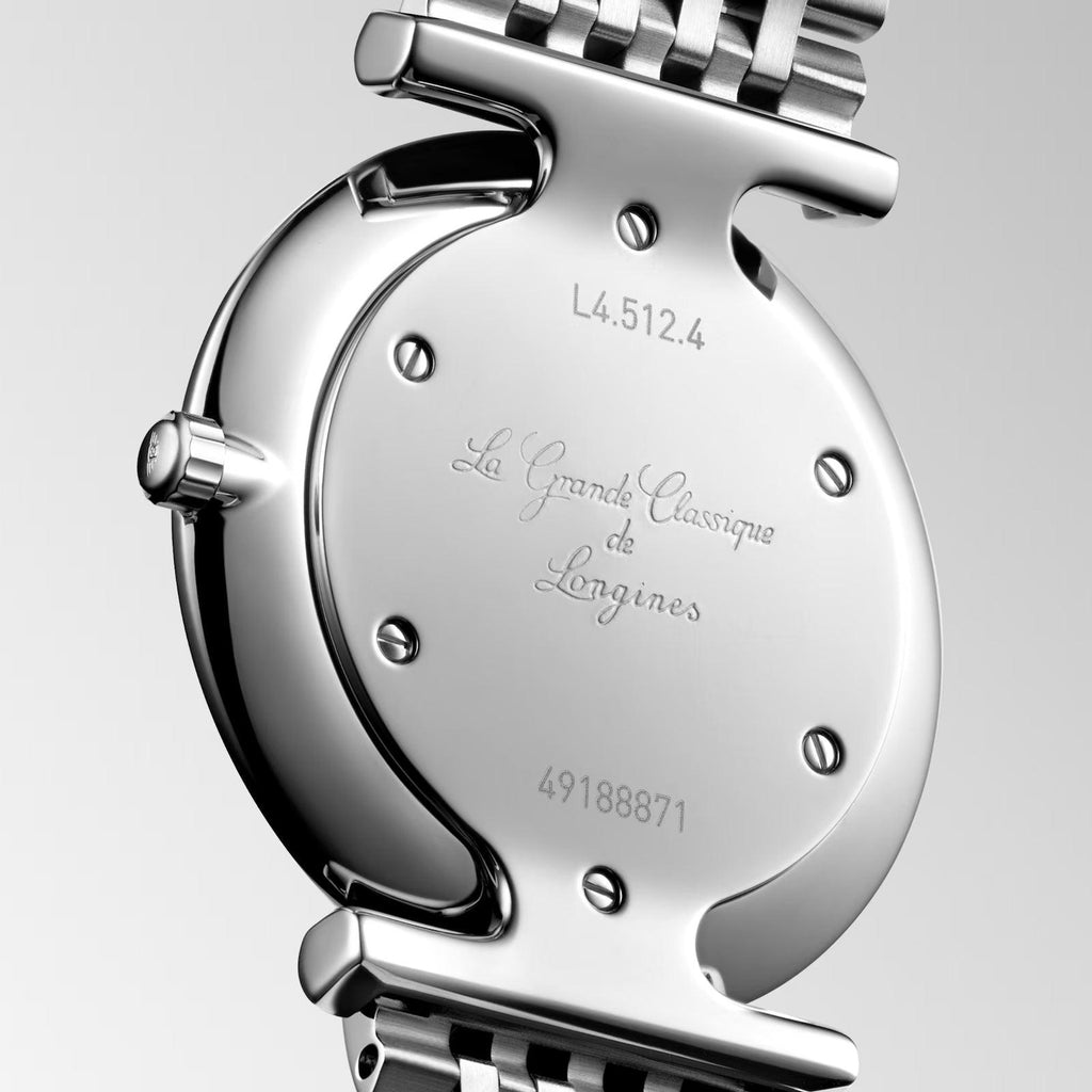 Longines orologio La Grande Classique 29mm madreperla diamanti quarzo acciaio L4.512.4.81.6