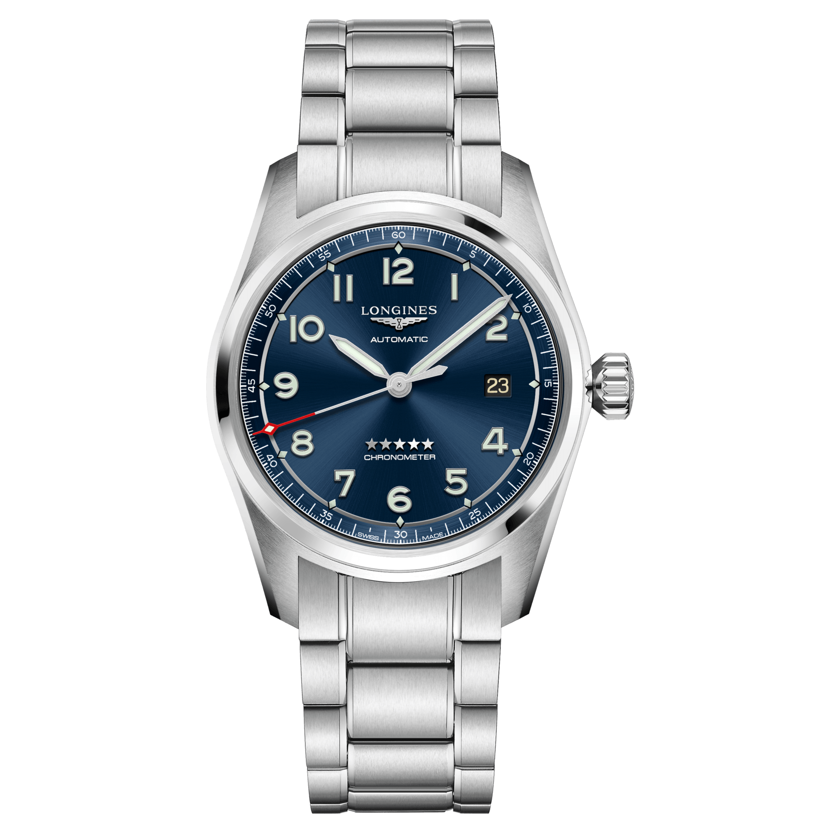 Longines orologio Longines Spirit 40mm blu automatico acciaio L3.810.4.93.6